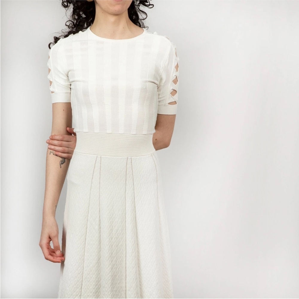 The Kooples White Fancy Sleeve Detail Dress Size Small